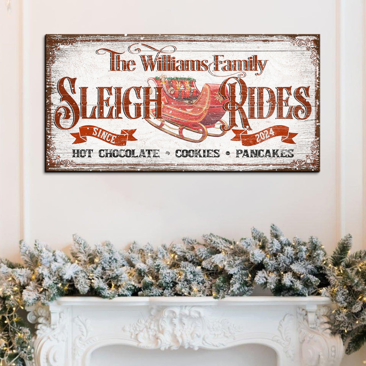 Sleigh Rides Christmas Sign V | Image by Tailored Canvases