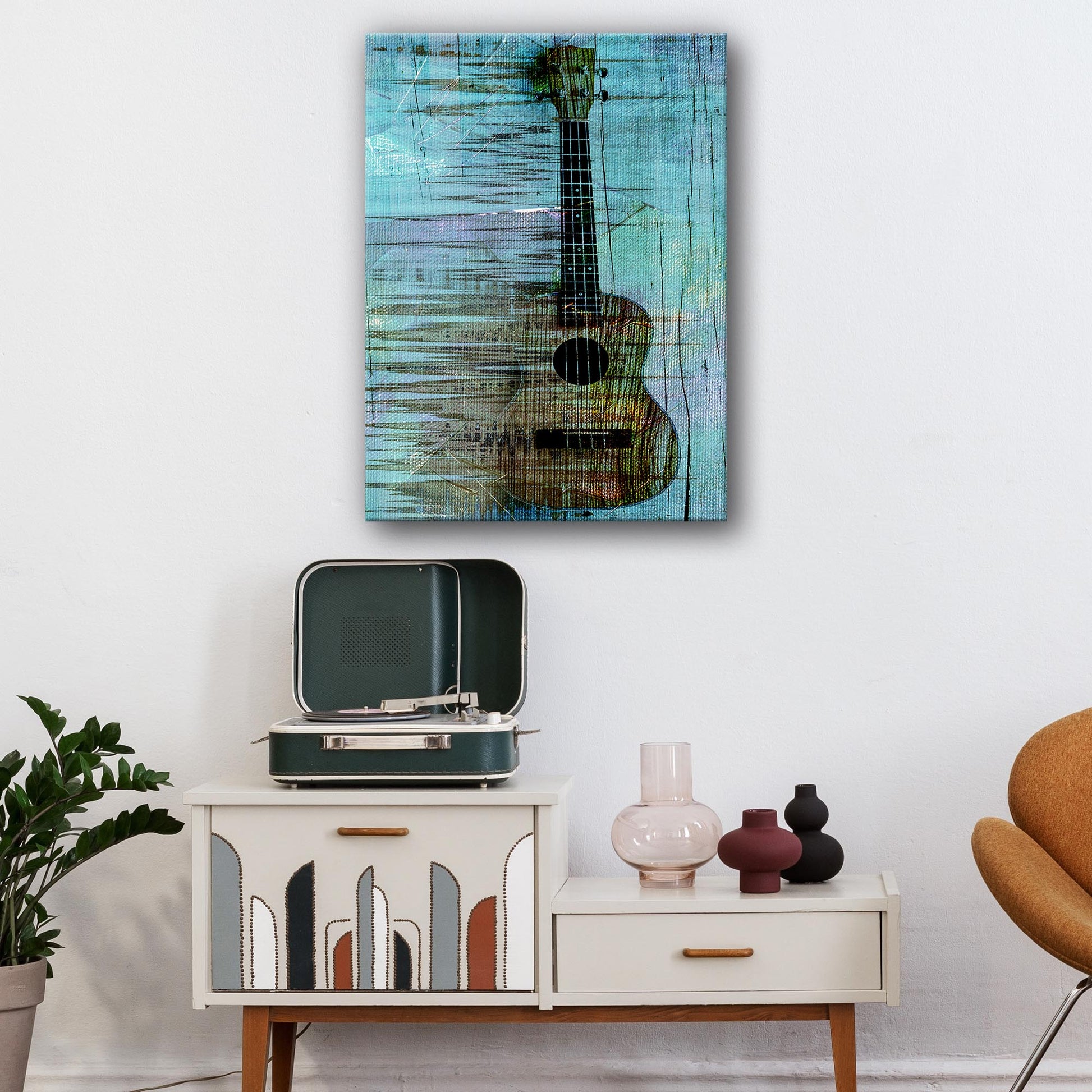 Ukulele Abstract Canvas Wall Art Style 1 - Image by Tailored Canvases