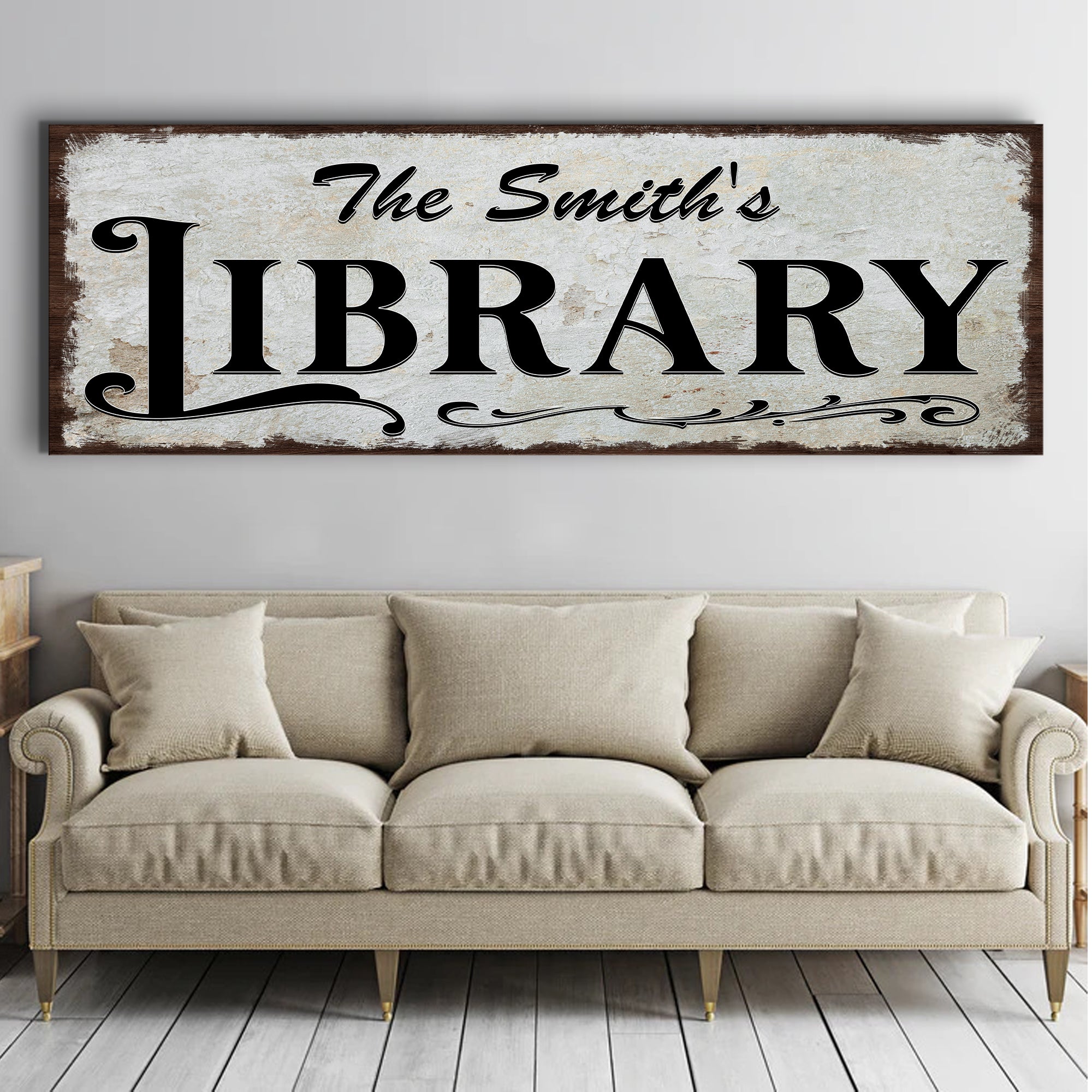 Personalized Library Sign III | Tailored Canvases