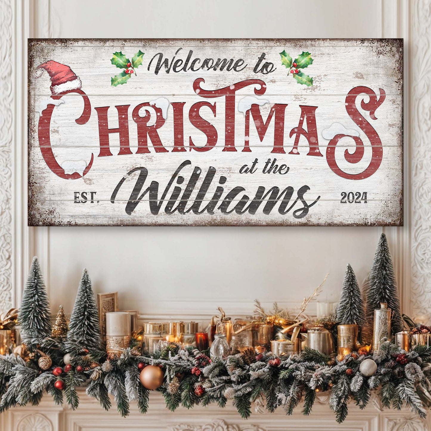 Family Welcome To Christmas Sign V