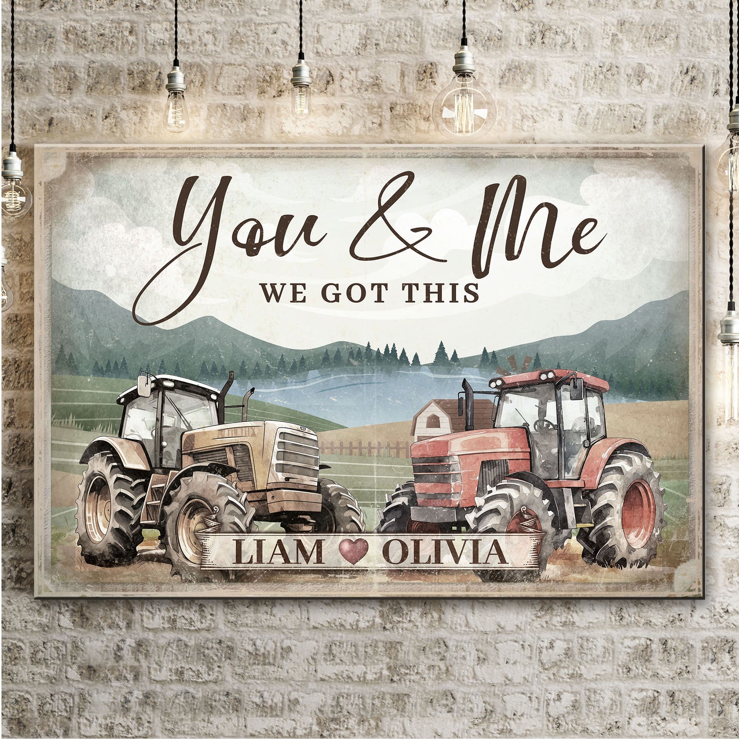 Tractor Themed We Got This Couple Sign - Image by Tailored Canvases