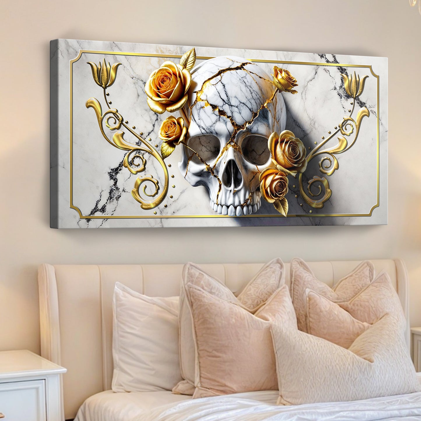 3D Rose and Skull Wall Art