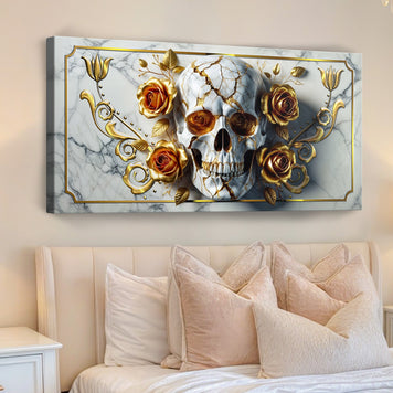 3D Rose and Skull Wall Art II