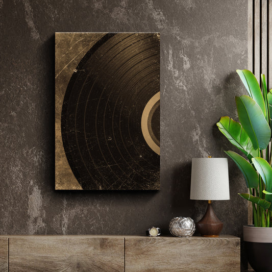Music Equipment Vinyl Records Vintage Canvas Wall Art Style 1 - Image by Tailored Canvases