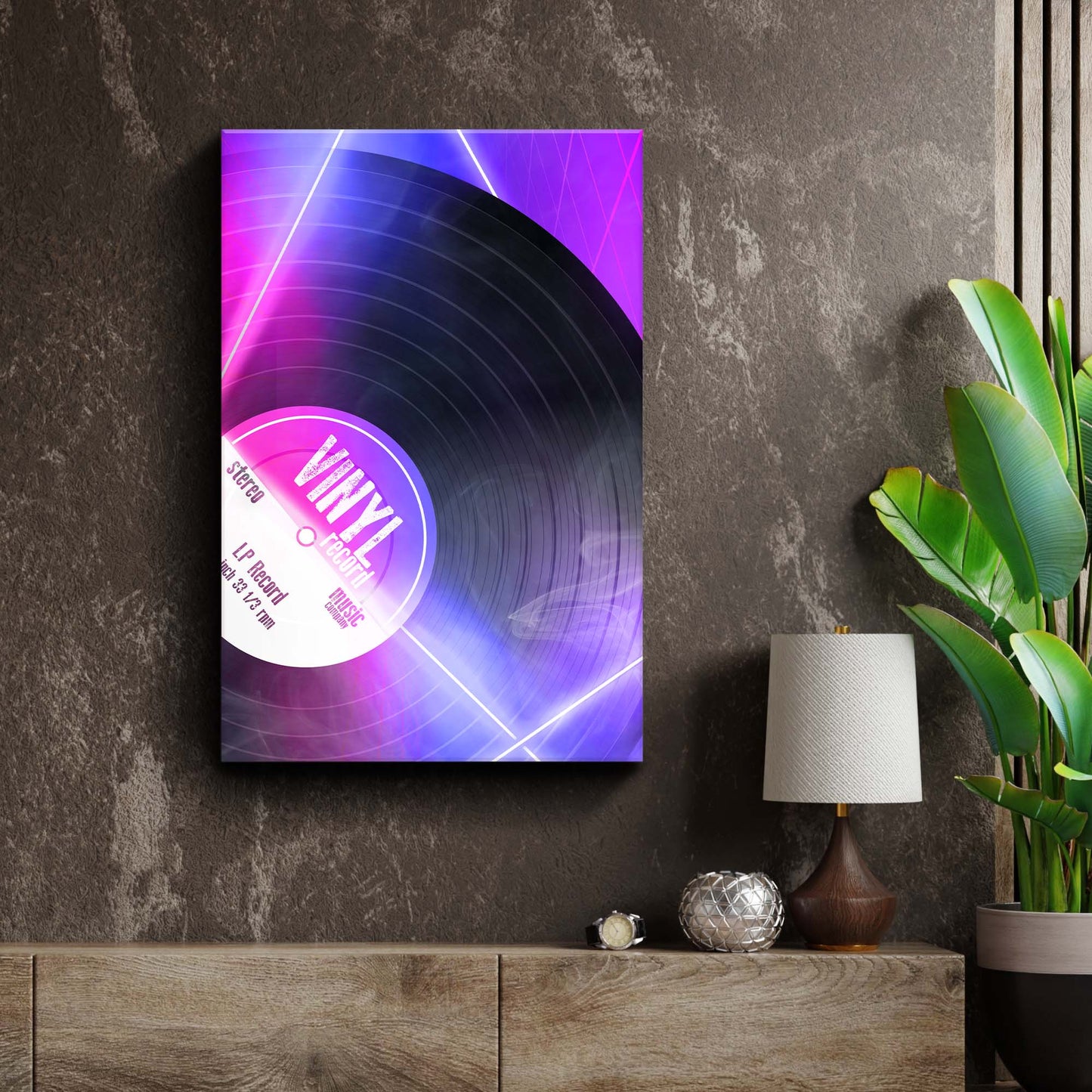 Music Equipment Vinyl Records Modern Canvas Wall Art Style 1 - Image by Tailored Canvases