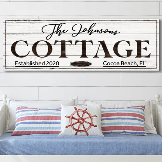 Cottage Beach House Sign - Image by Tailored Canvases