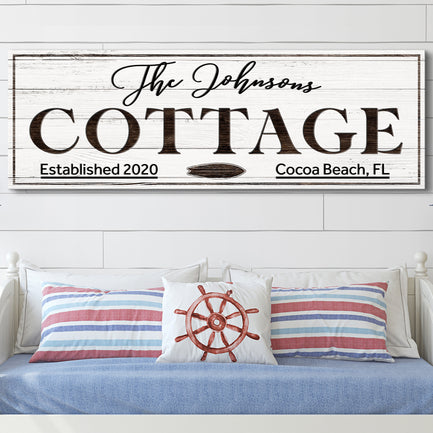 Cottage Beach House Sign  - Image by Tailored Canvases