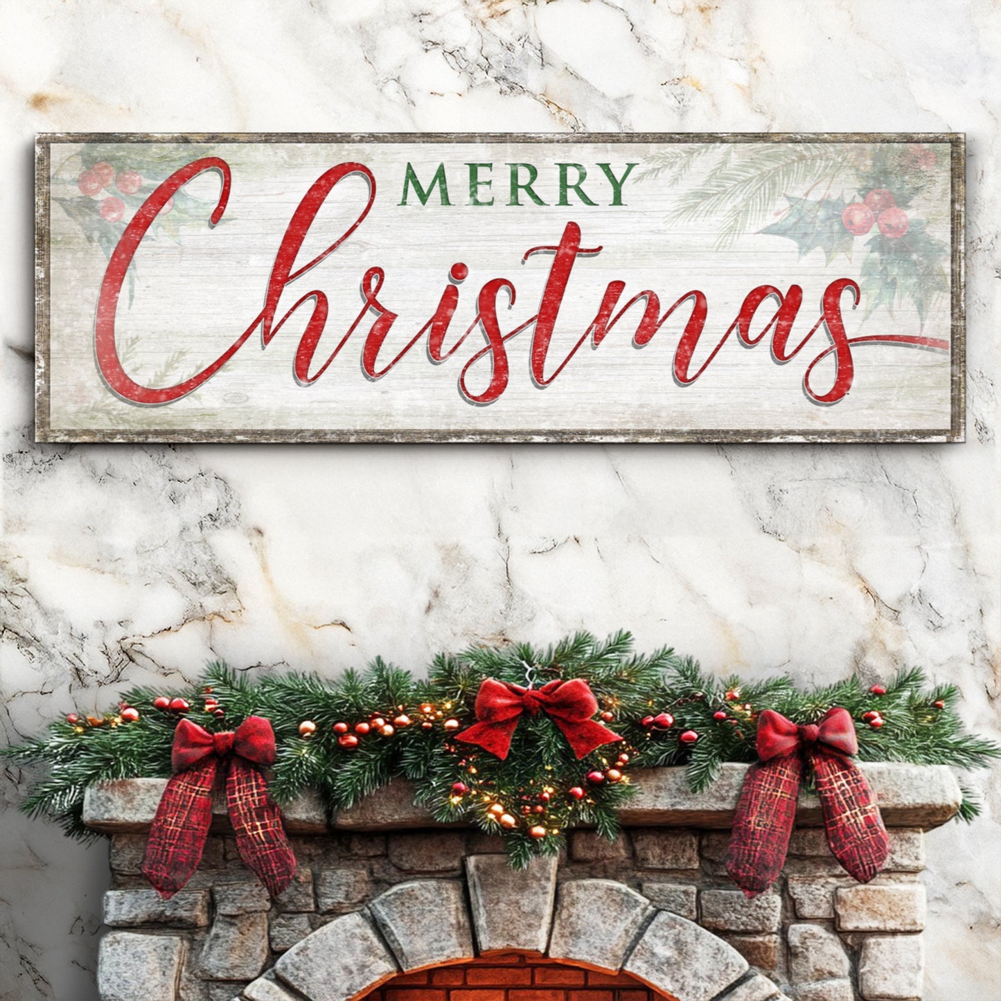 Vintage Merry Christmas Sign II