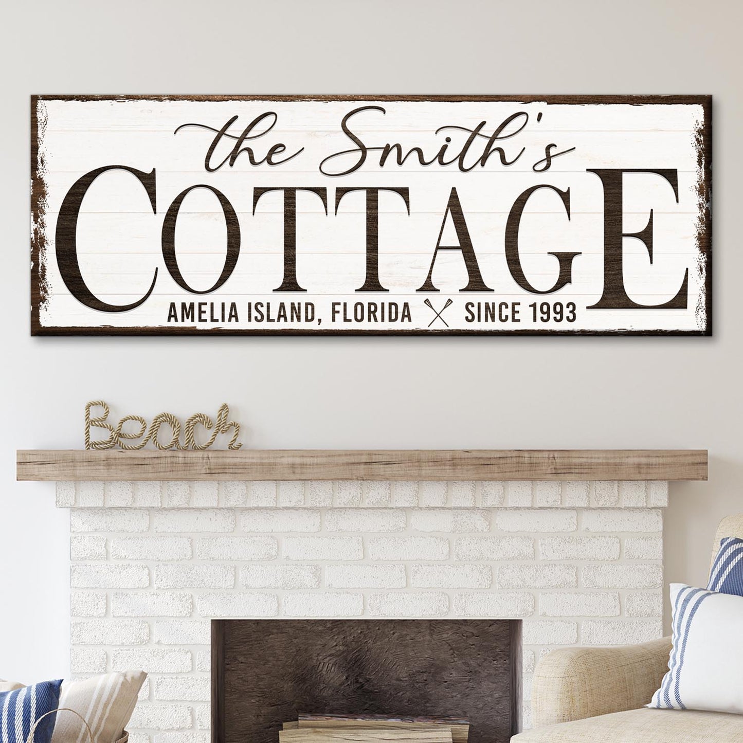 Cottage Beach House Sign II Style 2 - Image by Tailored Canvases