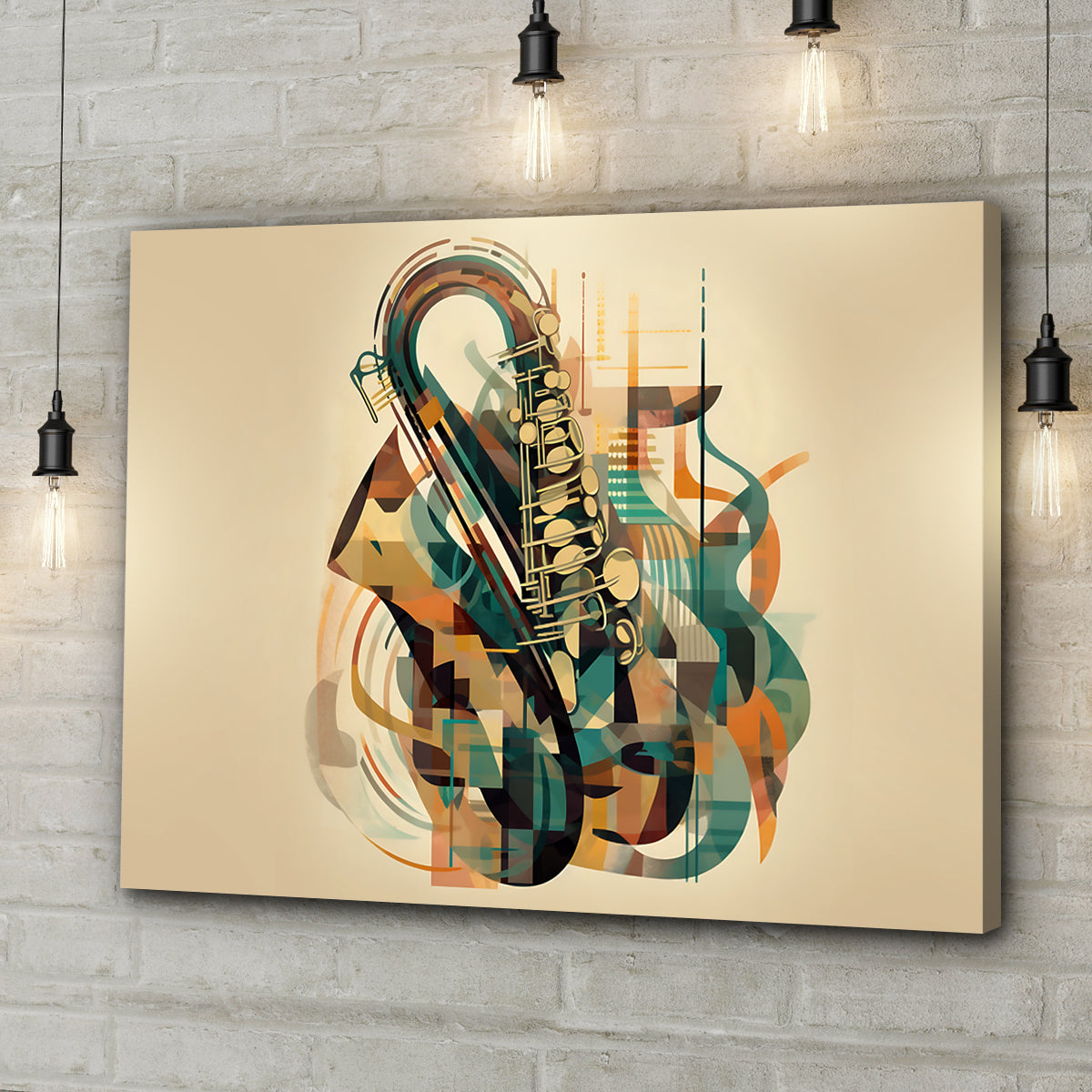 Saxophone Abstract Canvas Wall Art - Image by Tailored Canvases