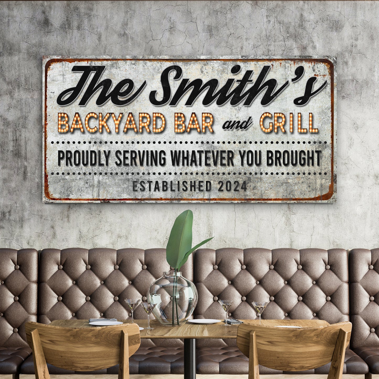 Backyard Bar & Grill Sign XX Style 2 - Image by Tailored Canvases