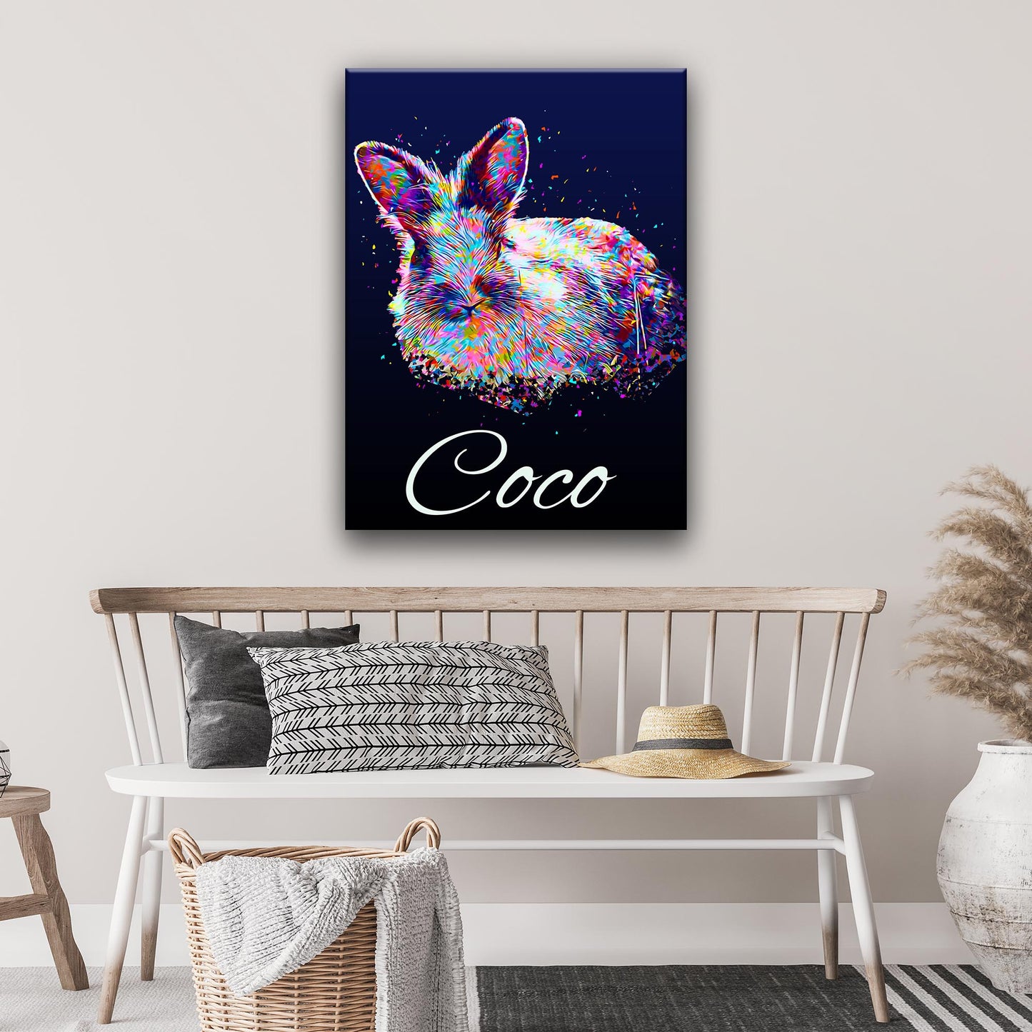 Rabbit Abstract Paint Sign  - Image by Tailored Canvases
