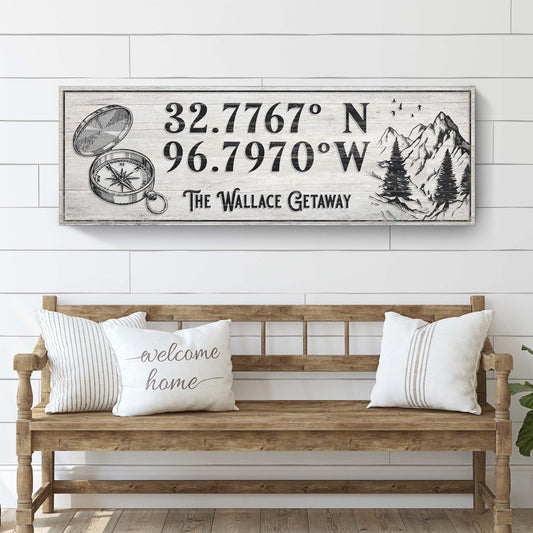 House Retreat Coordinates Sign II - Image by Tailored Canvases