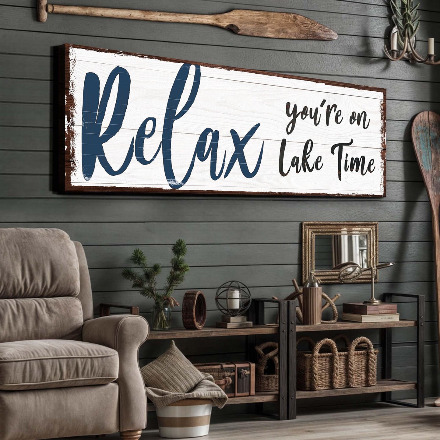 Relax You're on Lake Time Sign IV