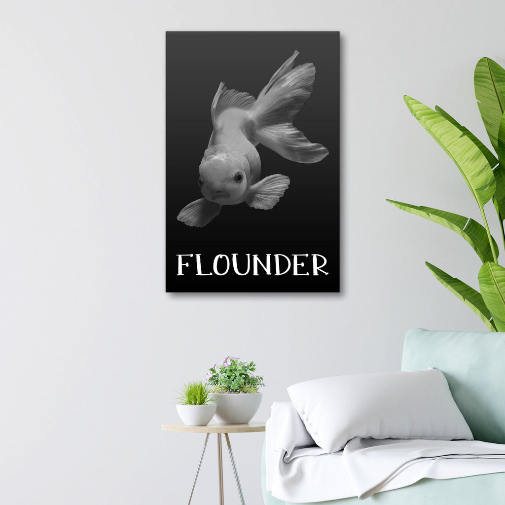 Fish Monochrome Sign | Customizable Canvas by Tailored Canvases 