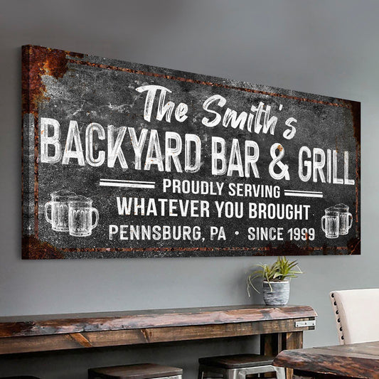 Backyard Bar & Grill Sign XXIII  - Image by Tailored Canvases