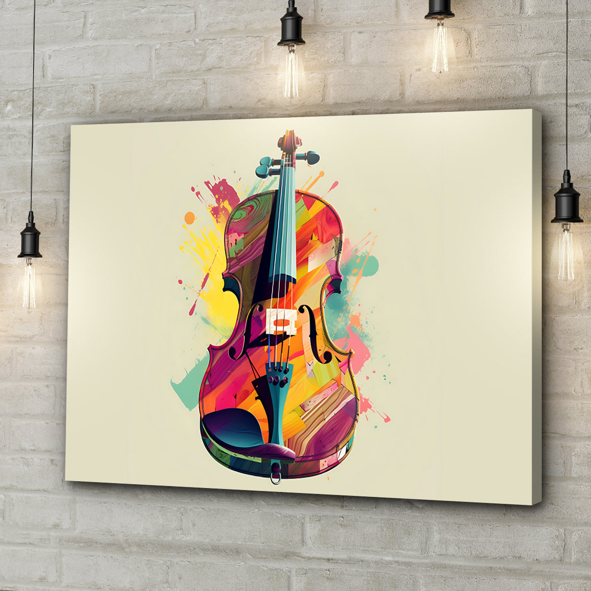 Violin Retro Canvas Wall Art - Image by Tailored Canvases