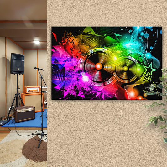 Music Equipment Speakers Abstract Canvas Wall Art Style 2 - Image by Tailored Canvases