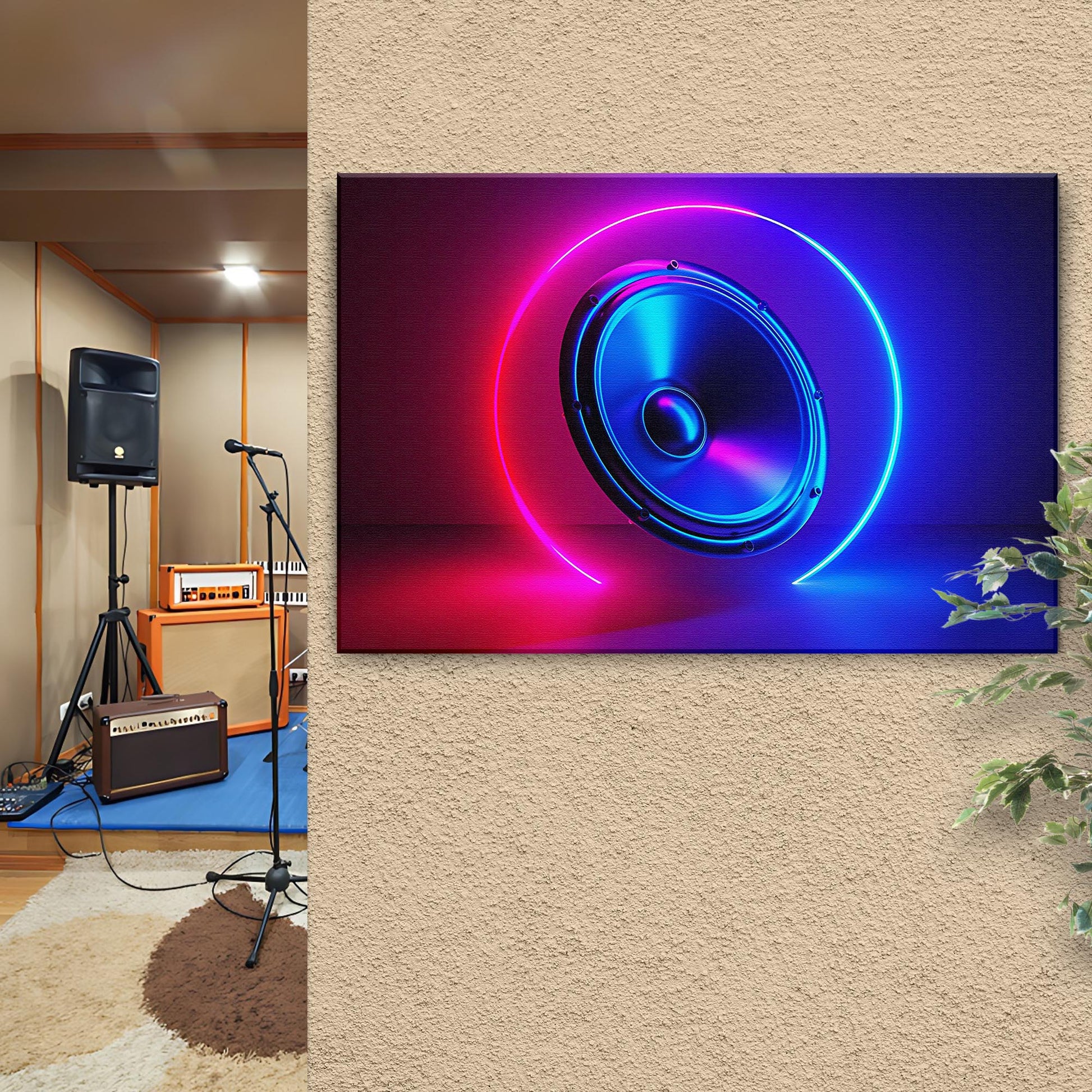 Music Equipment Speakers Modern Canvas Wall Art  - Image by Tailored Canvases