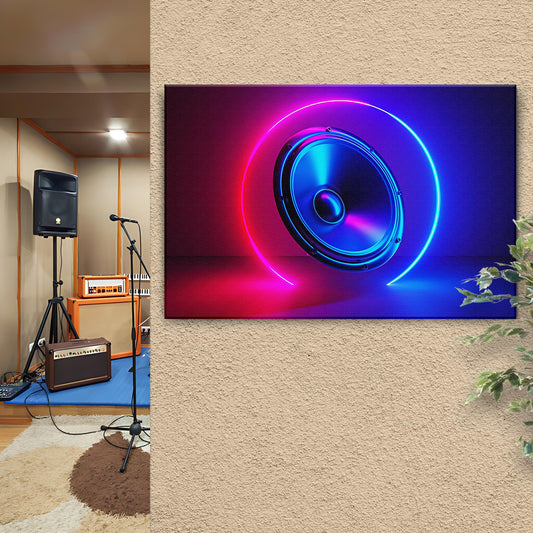Music Equipment Speakers Modern Canvas Wall Art Style 2 - Image by Tailored Canvases