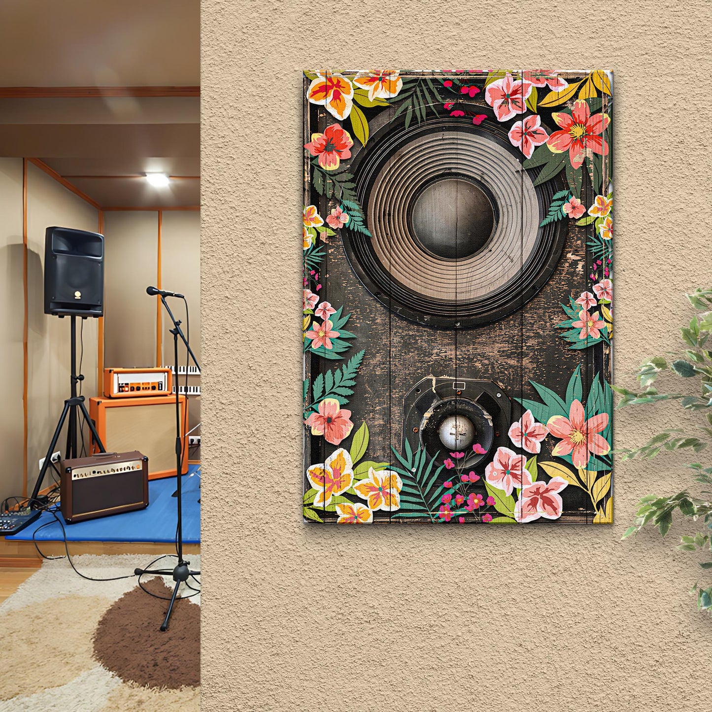 Music Equipment Speakers Rustic Canvas Wall Art  - Image by Tailored Canvases