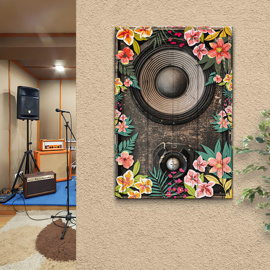 Music Equipment Speakers Rustic Canvas Wall Art Style 2 - Image by Tailored Canvases