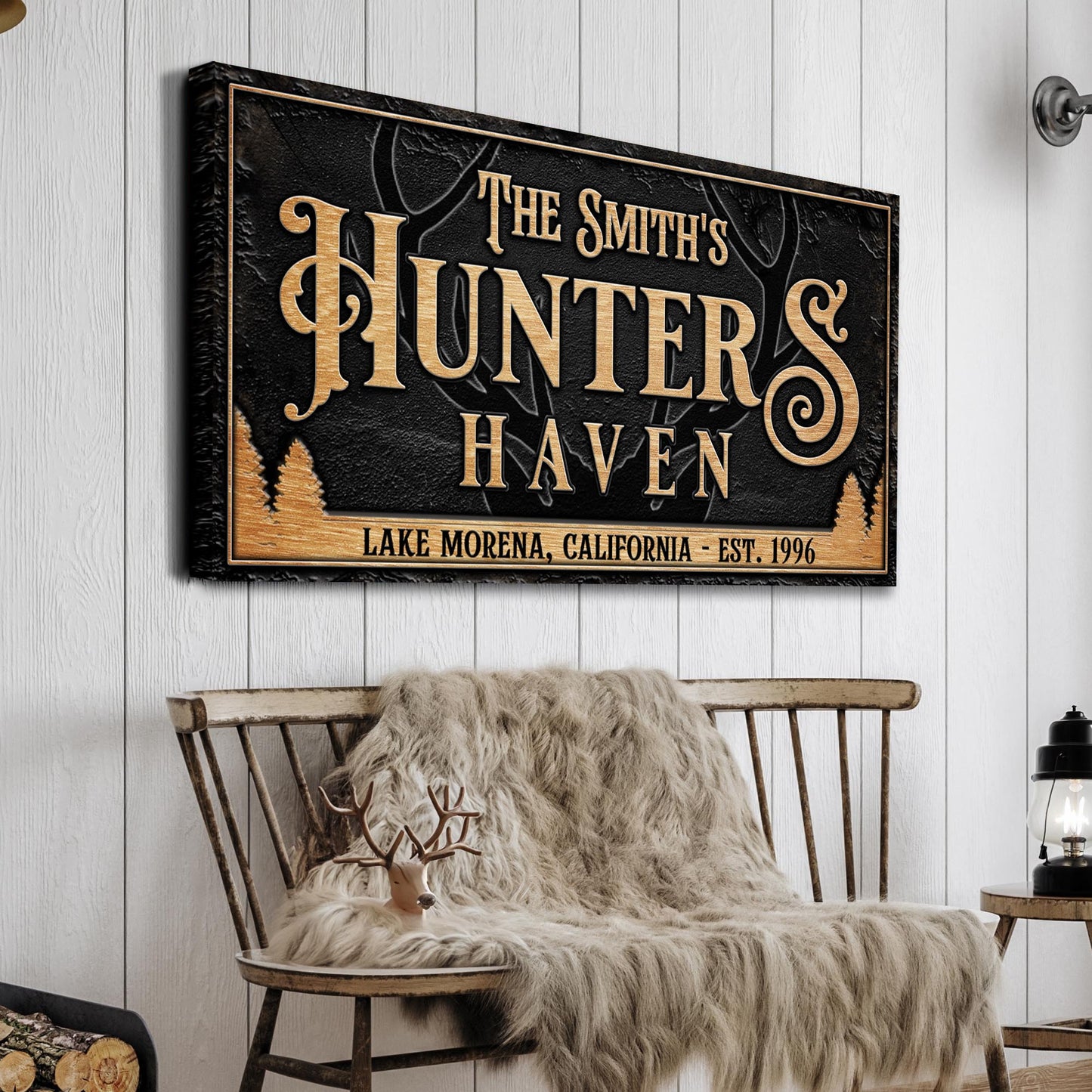 Personalized Hunters Haven Family Sign