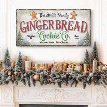 Family Gingerbread Bakery Christmas Sign III