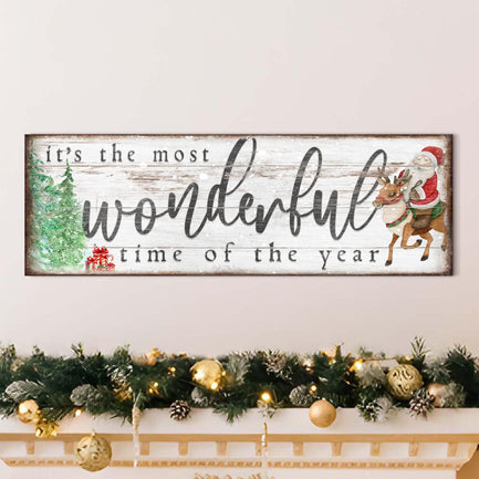 It's The Most Wonderful Time Of The Year Christmas Sign II | Image by Tailored Canvases