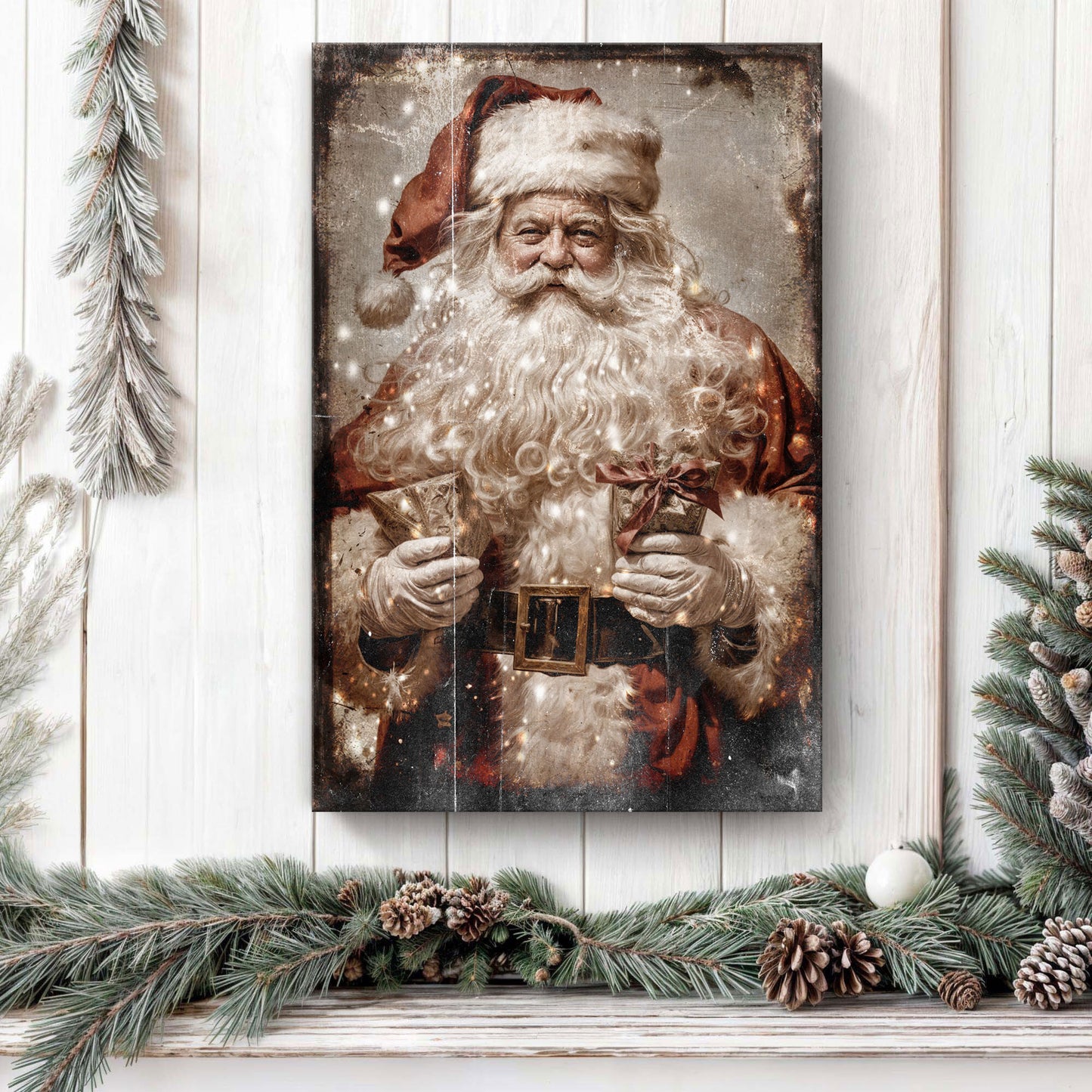 Vintage Christmas Santa Claus Wall Art IV