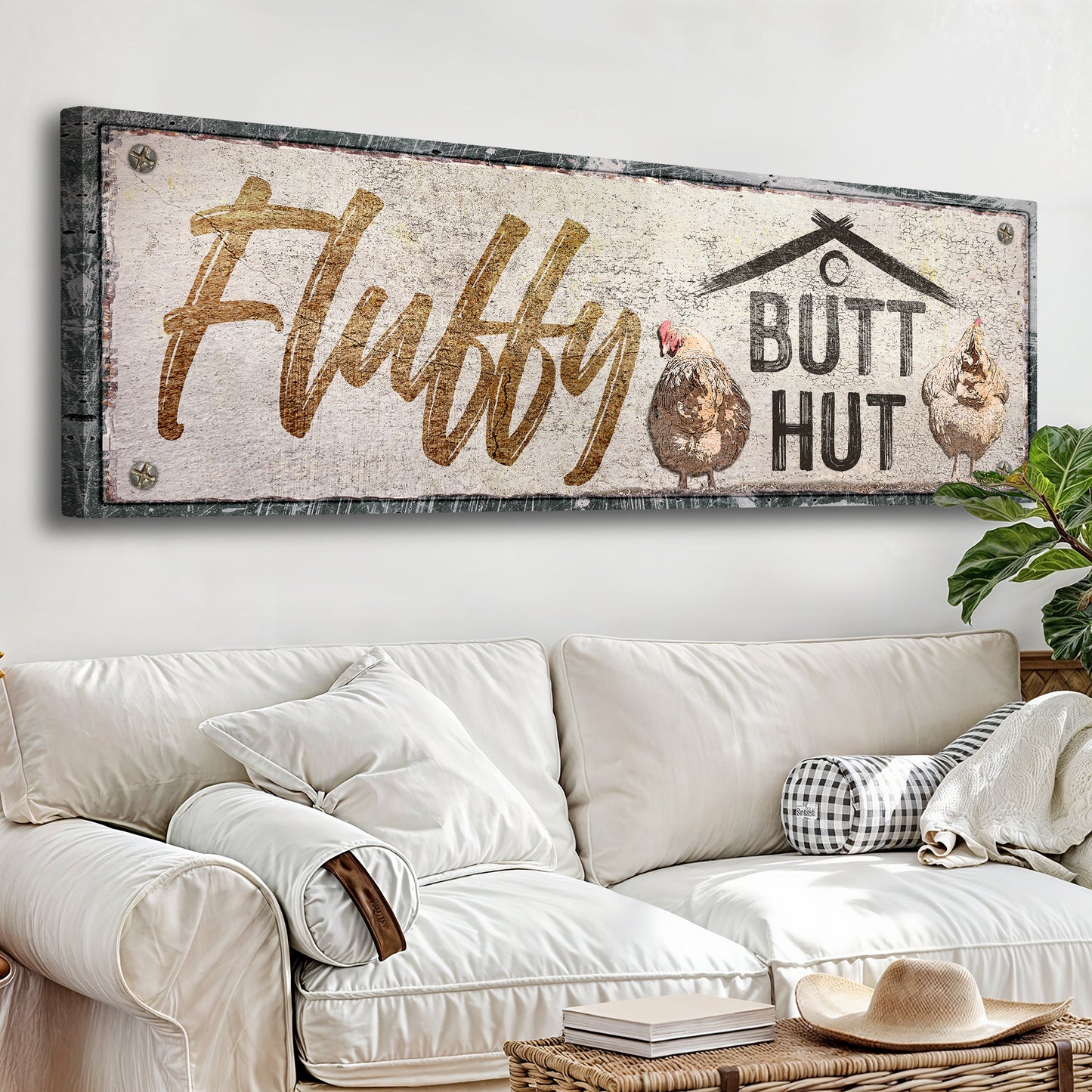 Fluffy Butt Hut Chicken Coop Sign II