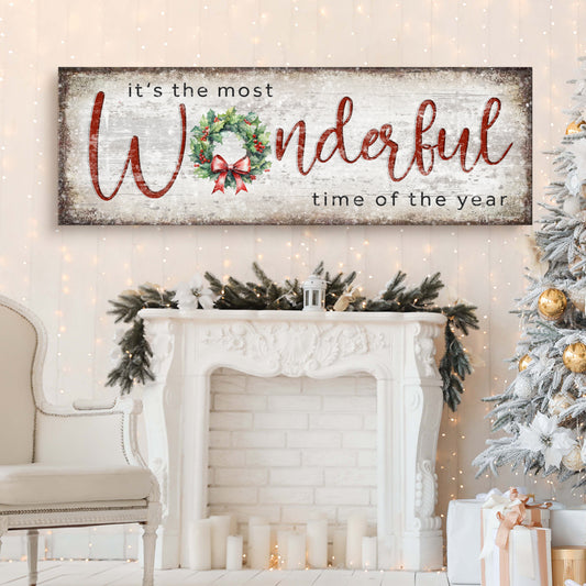 It's the most Wonderful Time of the Year Christmas Sign IV | Image by Tailored Canvases