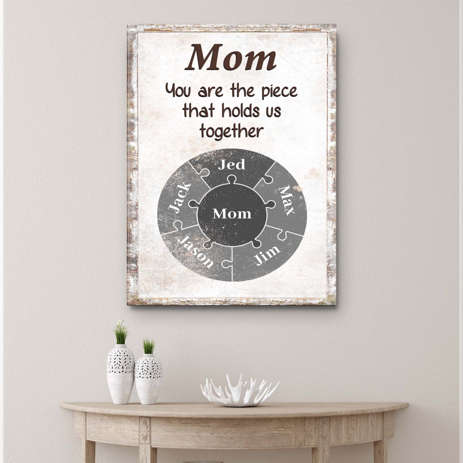 Mom Personalized Puzzle Sign Style 2 - Image by Tailored Canvases