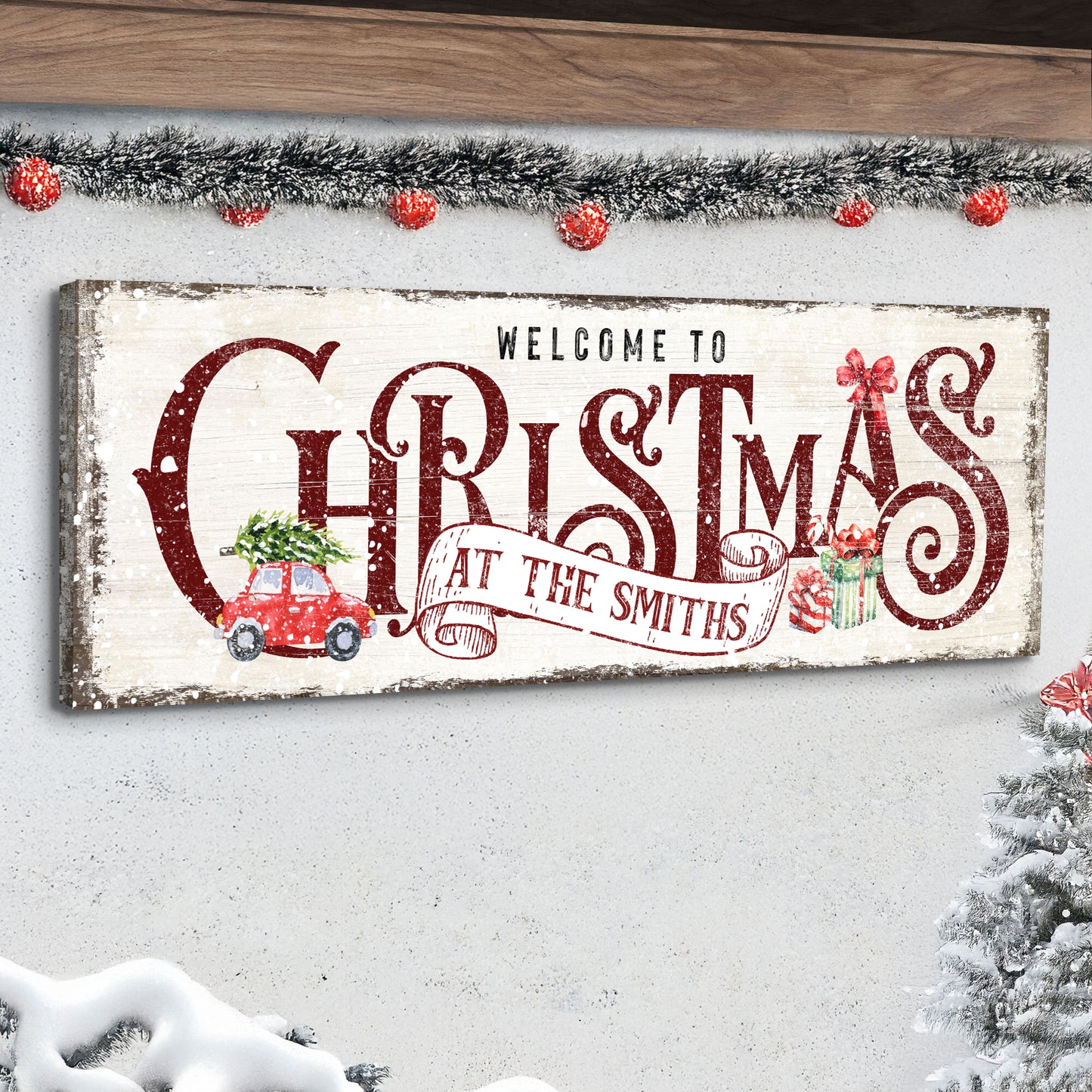 Family Welcome To Christmas Sign II