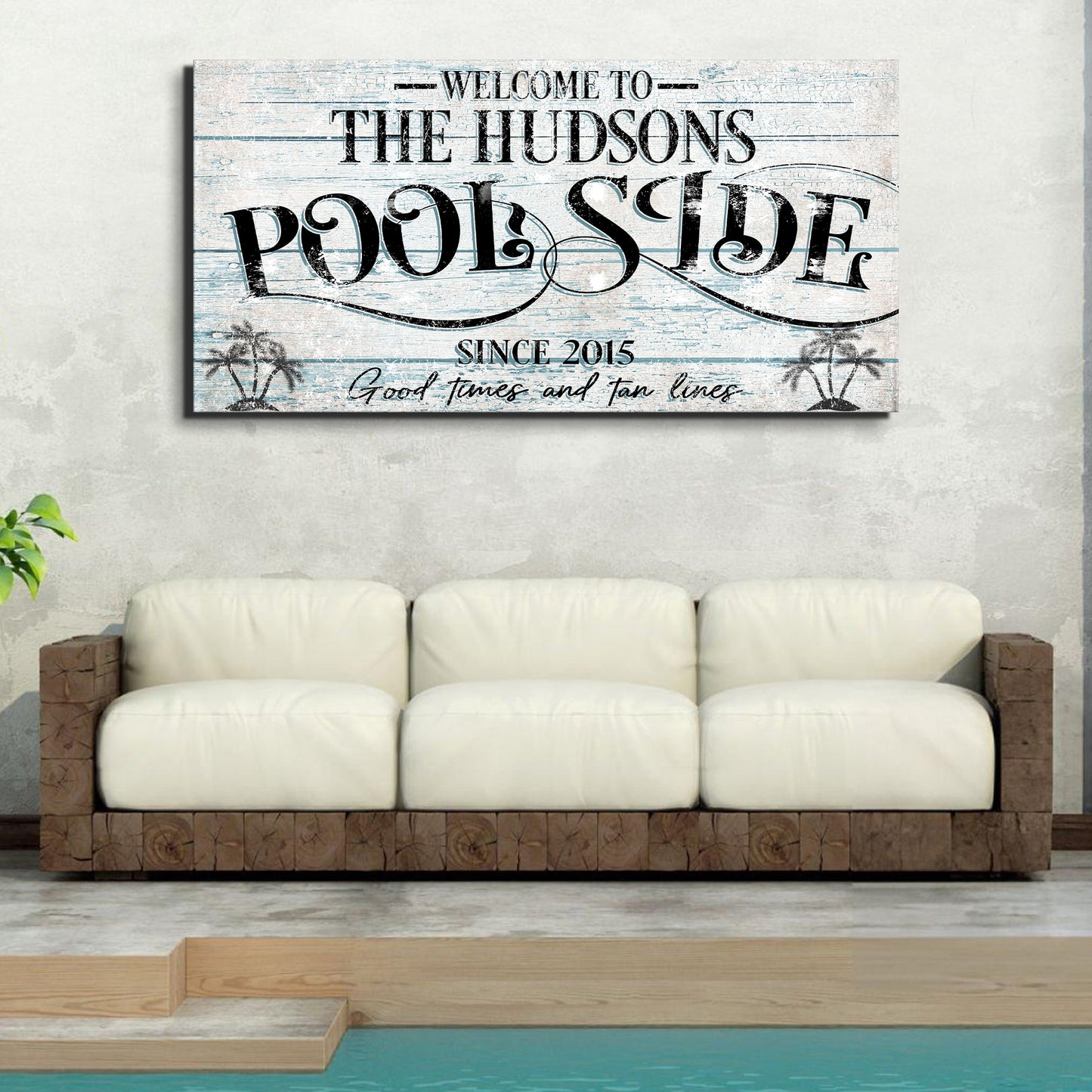 Personalized Poolside Sign II - Image by Tailored Canvases