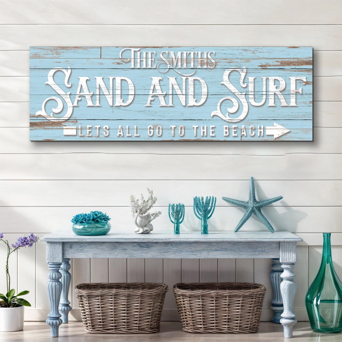 Sand And Surf Sign Let's All Go To The Beach Sign