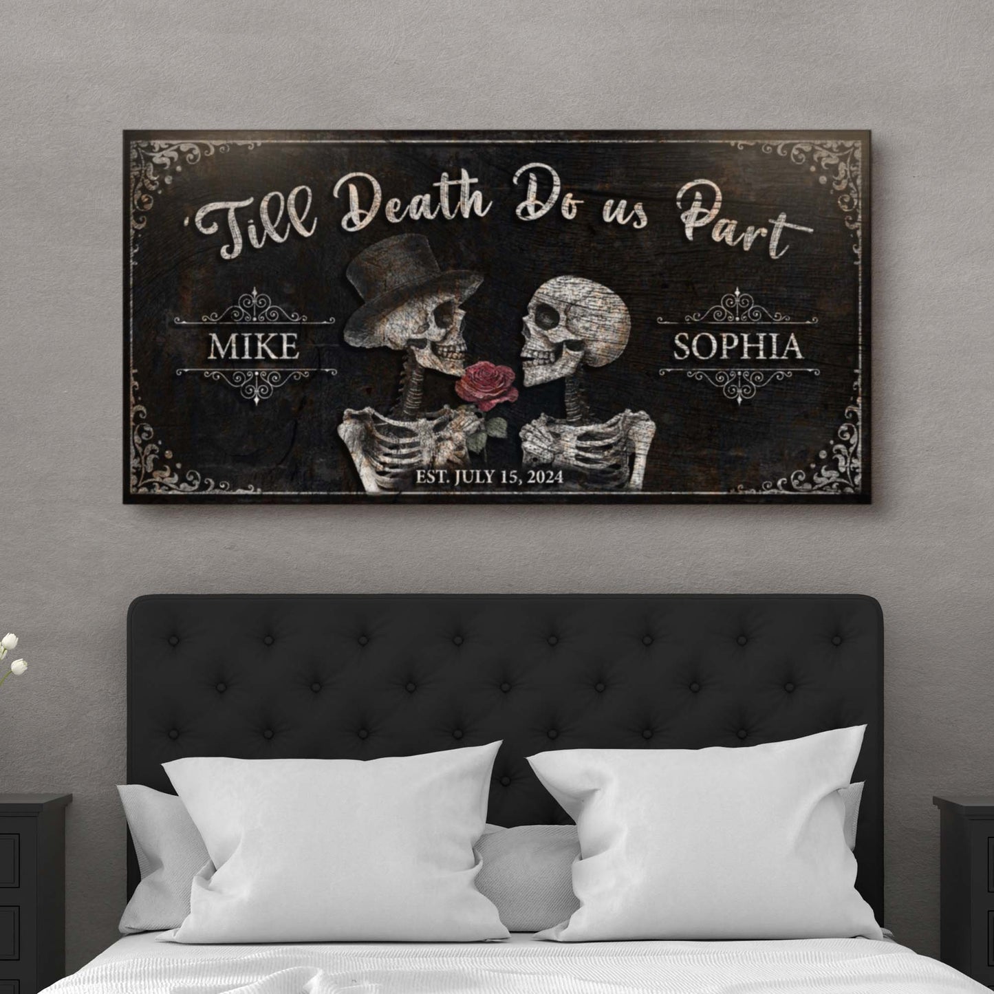 Till Death Do Us Part Skeleton Couple Sign III