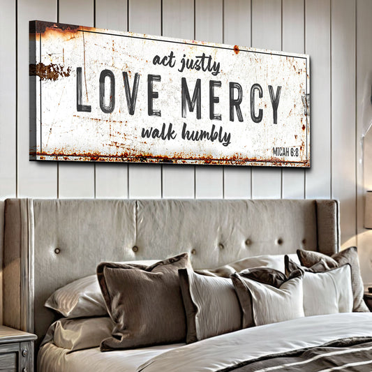 Act Justly Love Mercy Walk Humbly Faith Sign - Image by Tailored Canvases