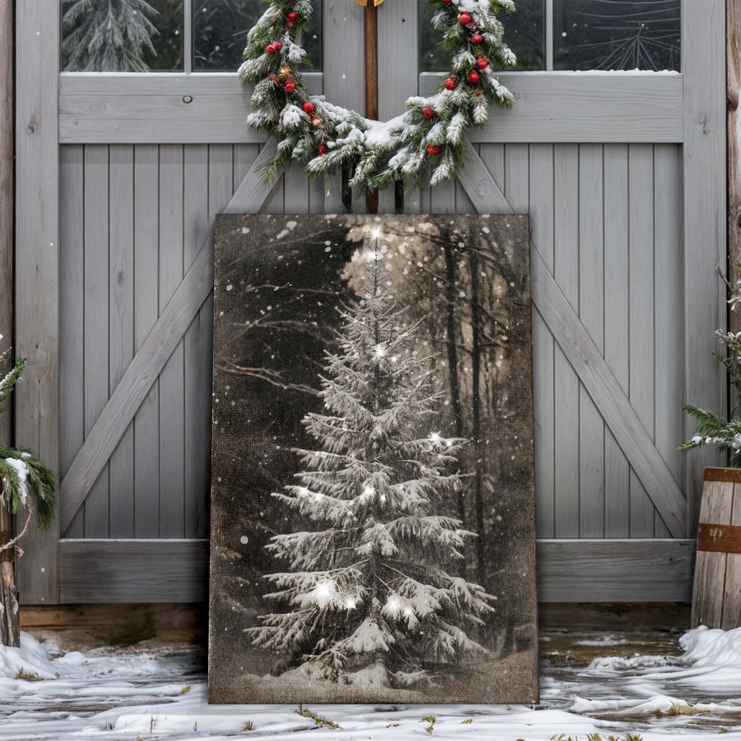 Vintage Christmas Tree Wall Art