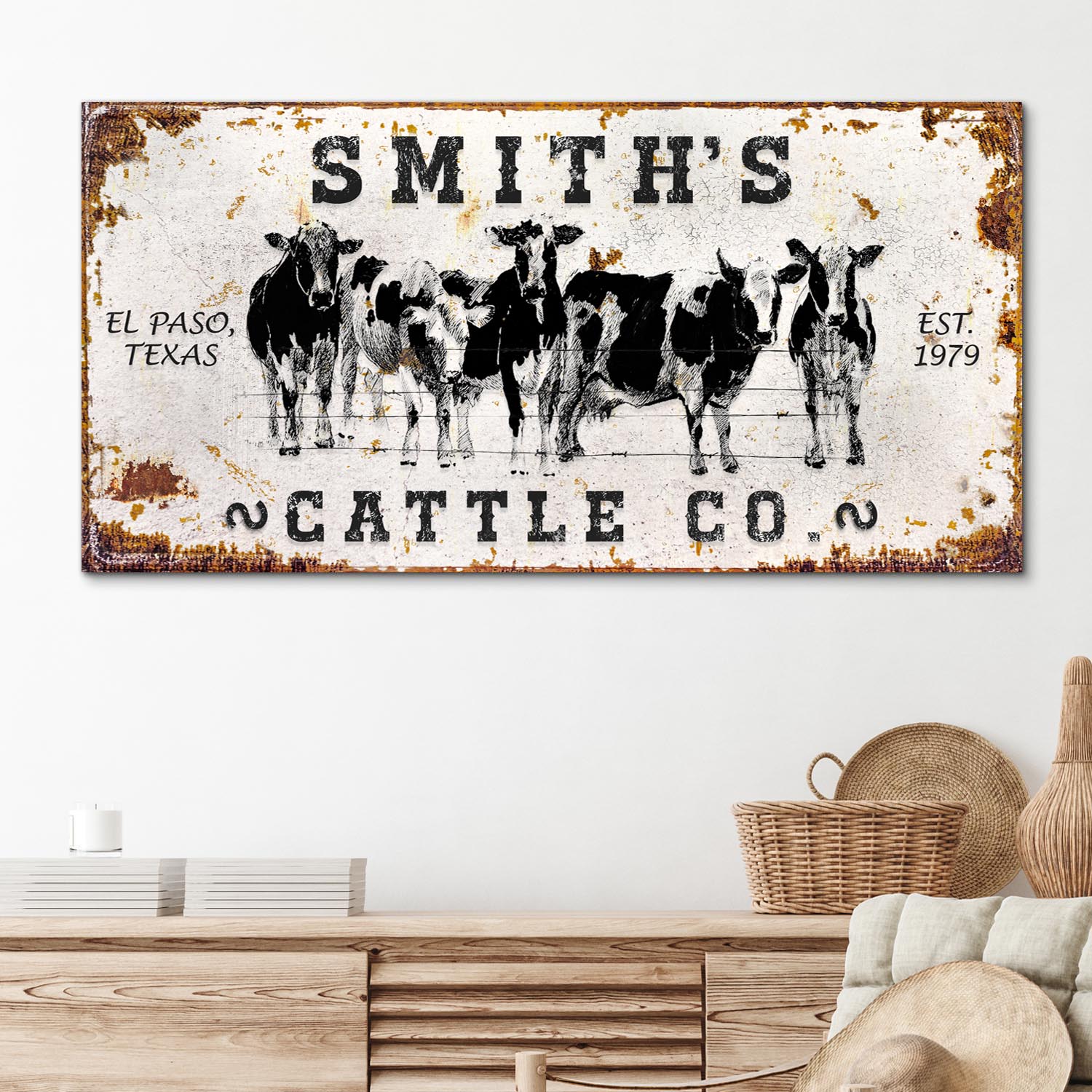 Personalized Cattle Sign II - Image by Tailored Canvases