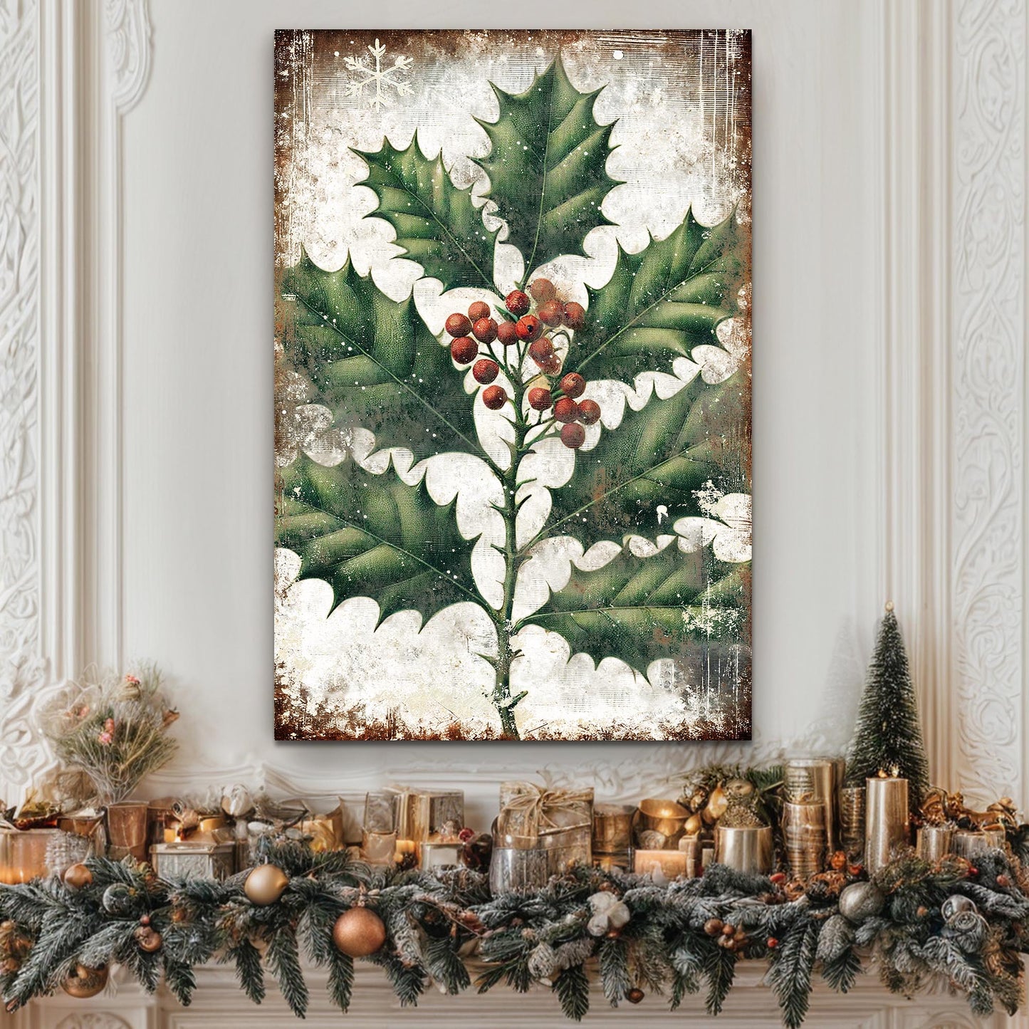 Christmas Holly Wall Art