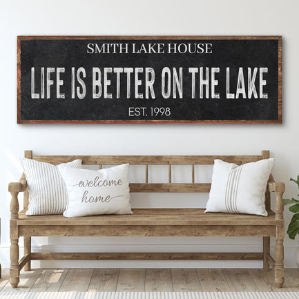 Life is Better on the Lake Sign Style 2 - Image by Tailored Canvases