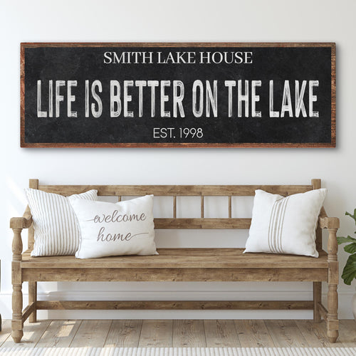 Life is Better on the Lake Sign Style 2 - Image by Tailored Canvases