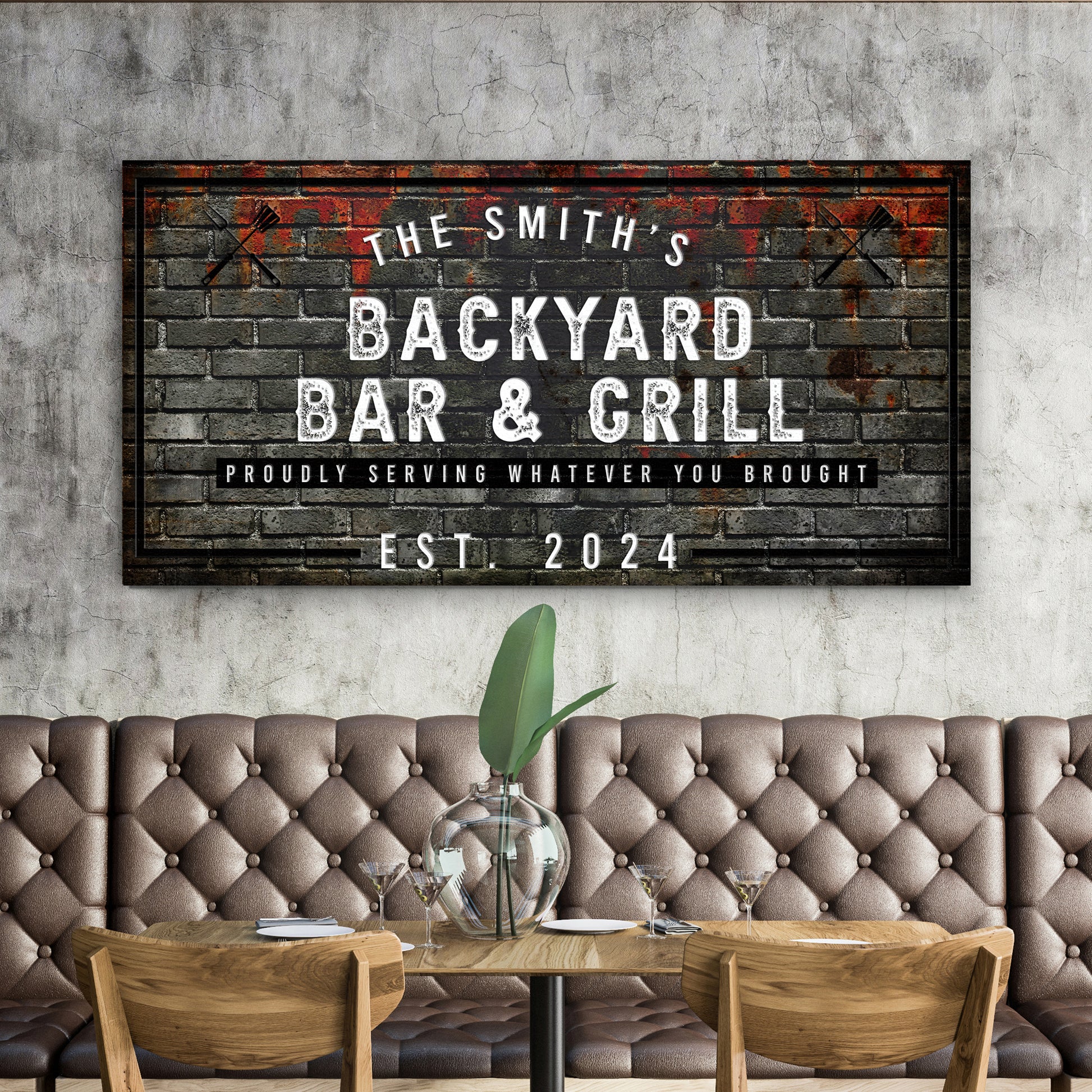 Backyard Bar & Grill Sign XXI Style 2 - Image by Tailored Canvases