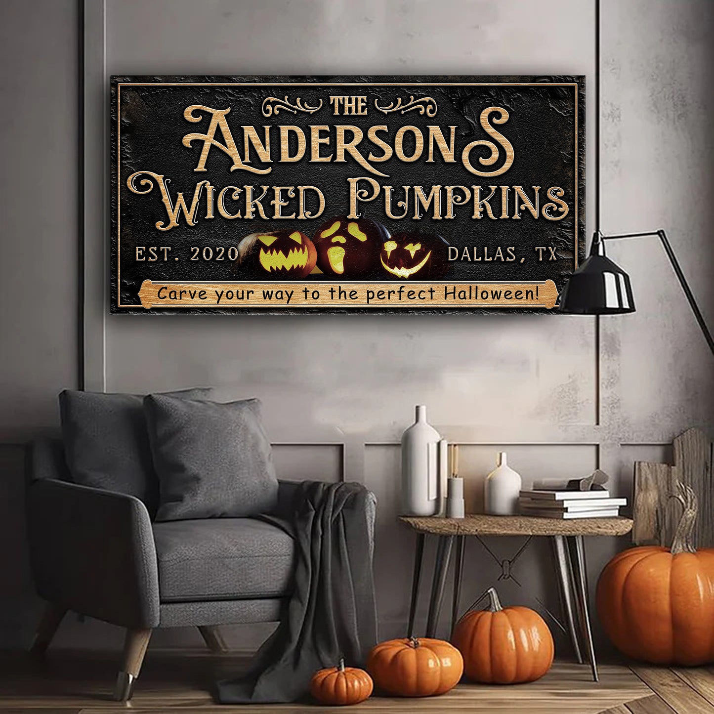 Personalized Wicked Pumpkins Halloween Sign