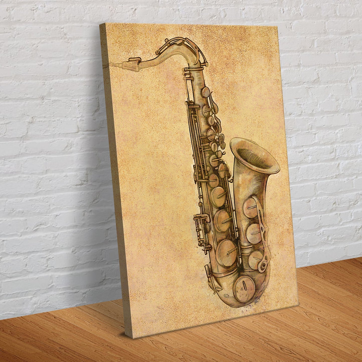 Saxophone Rustic Canvas Wall Art - Image by Tailored Canvases