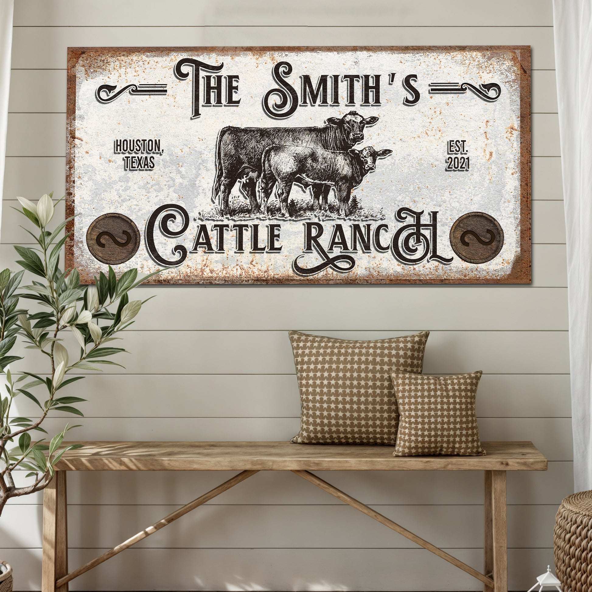 Branded Cattle Ranch Sign IV Style 2 - Image by Tailored Canvases