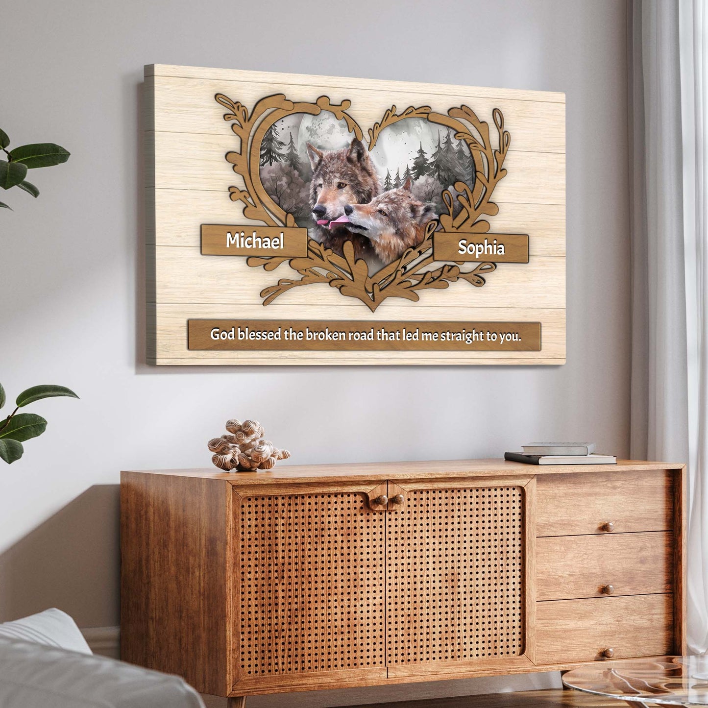 Couple Wolves Sign II - Image by Tailored Canvases