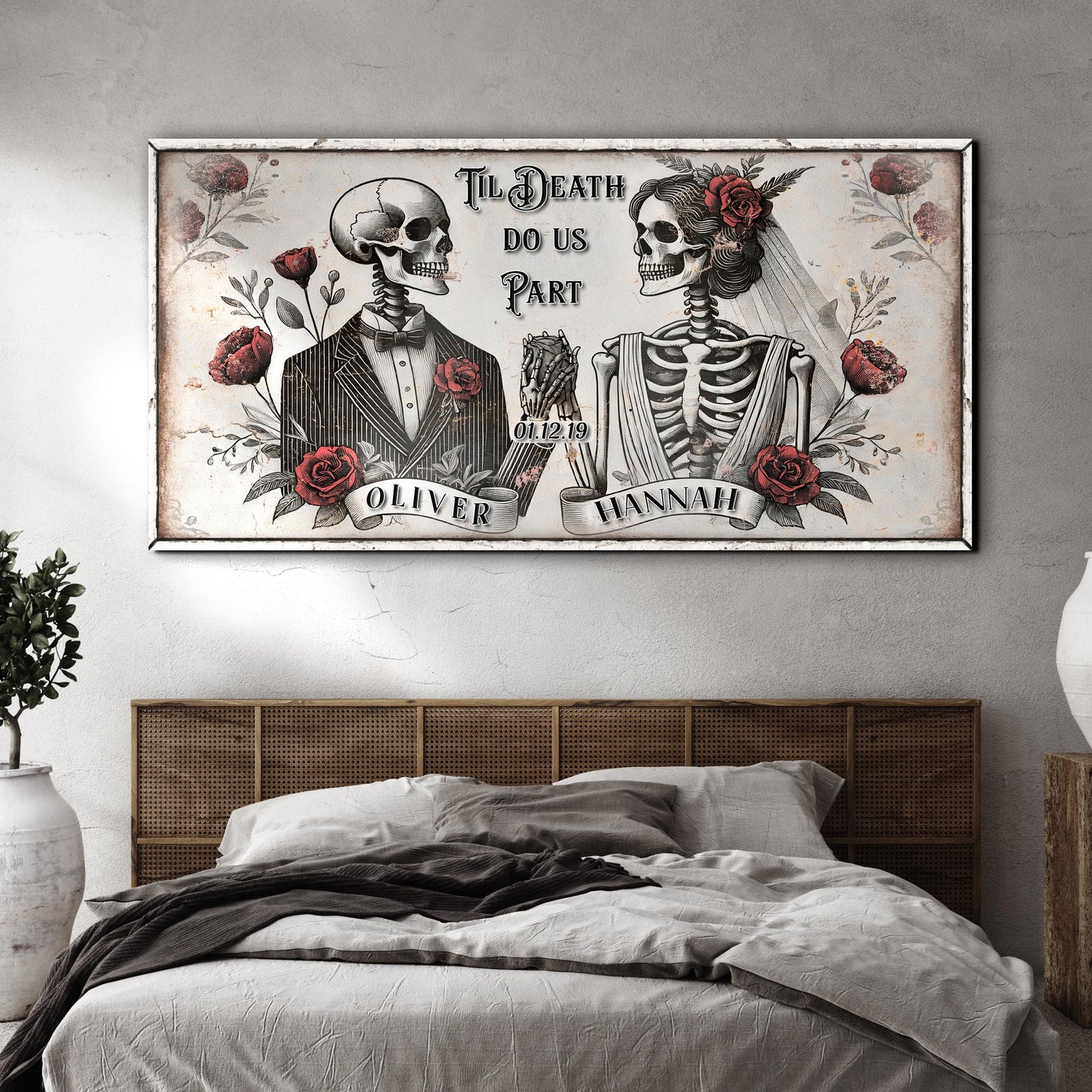 Till Death Do Us Part Skeleton Couple Sign II