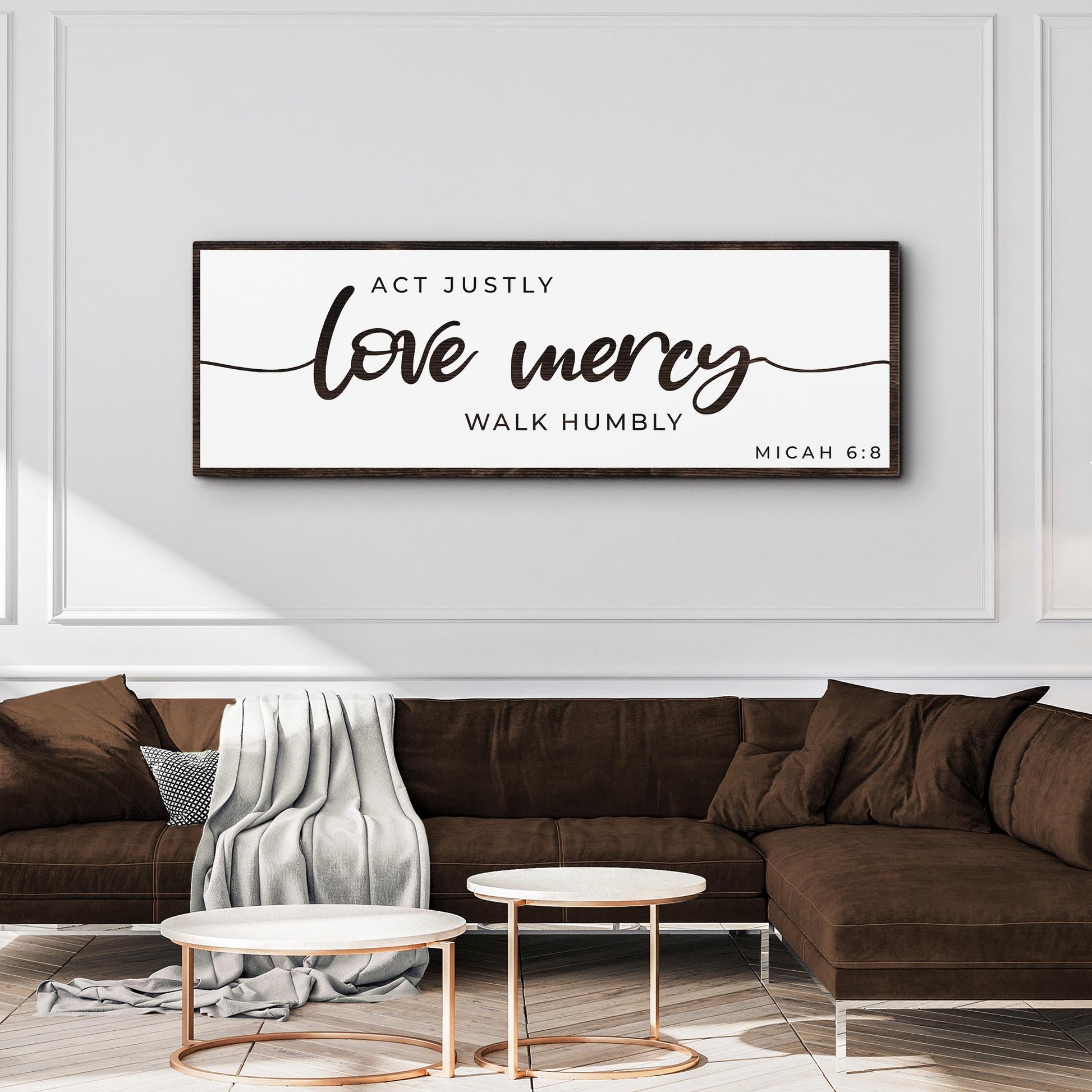 Act Justly Love Mercy Walk Humbly Faith Sign III - Image by Tailored Canvases